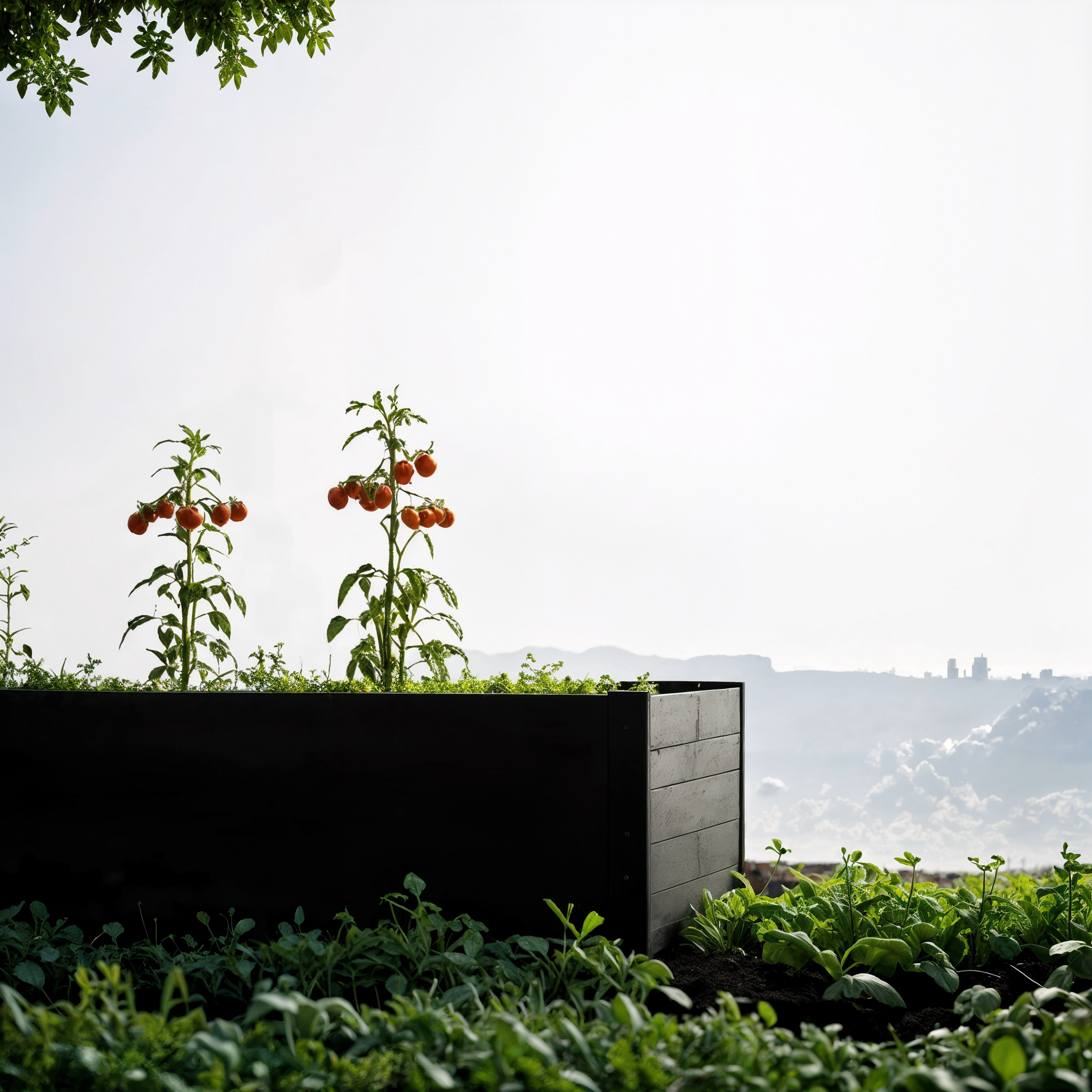 A lovely raised garden bed on the edge of a urban jungle