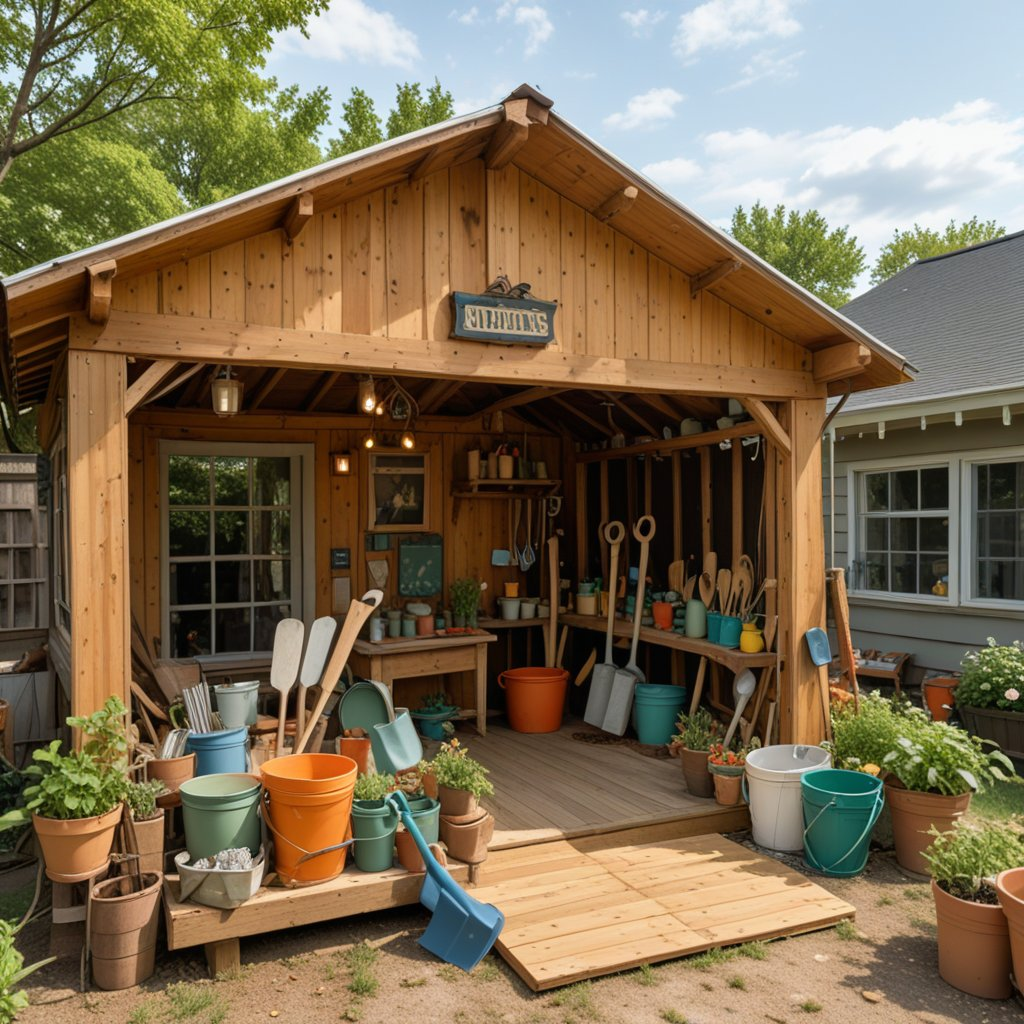 This shed is a good representation of what the Ultimate Gardeners Gift Guide could buy!